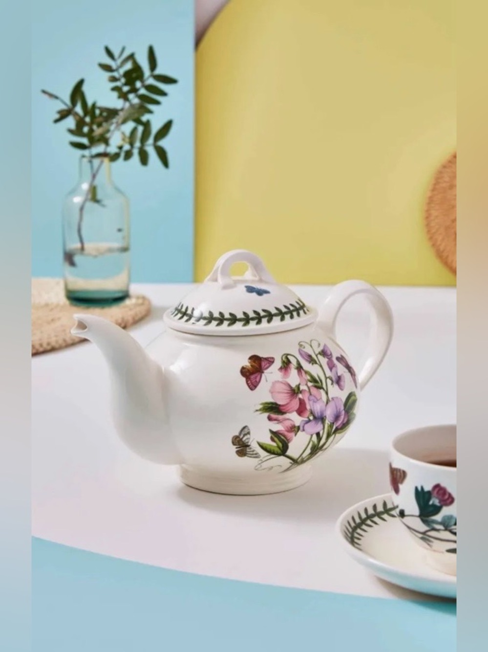 Portmeirion Botanic Garden Teapot SWEET PEA design 32 oz NWT